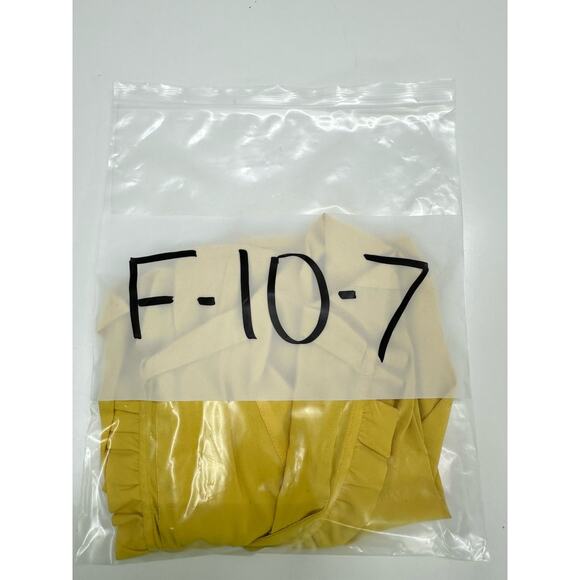 Tommy Hilfiger Womens Tank Top Size Medium Button Up Solid Yellow Necktie - Picture 12 of 12